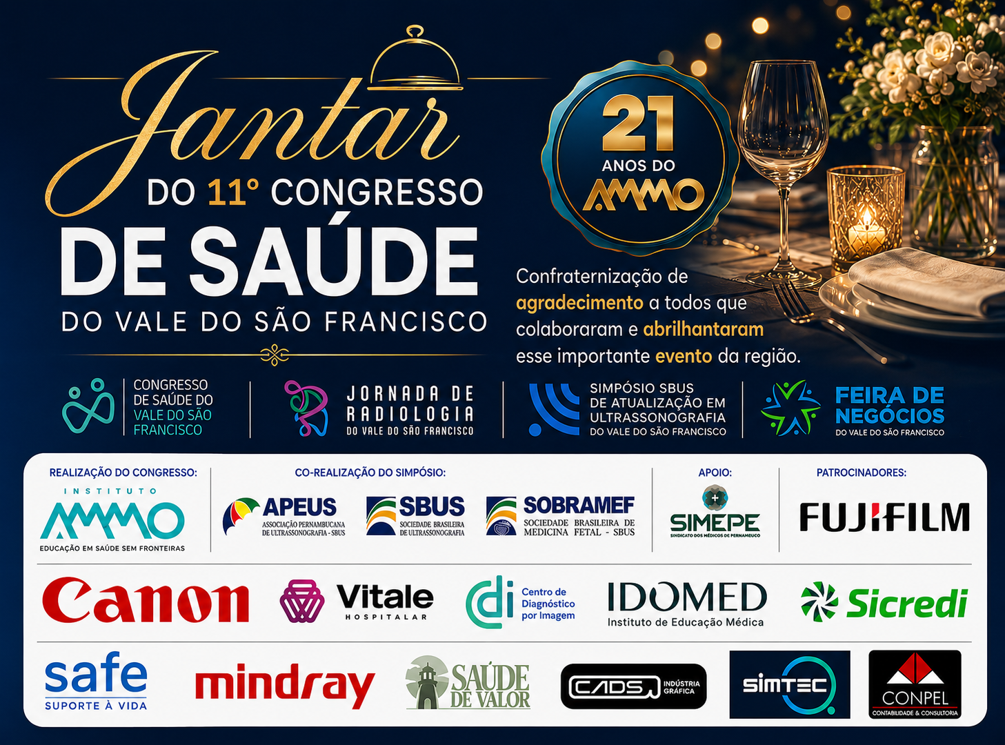 Jantar de Confraternização do 11° Congresso de Saúde do Vale do São Francisco